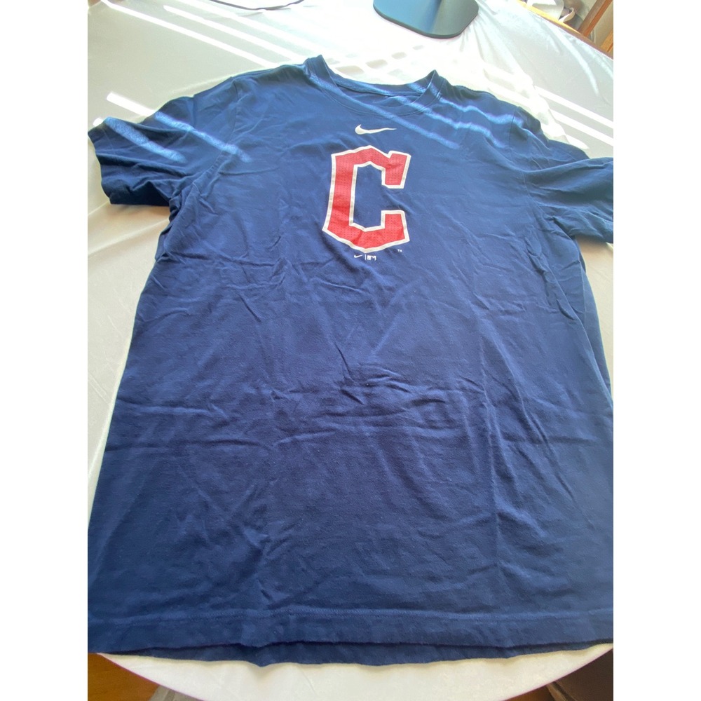 Nike Cleveland Guardians MLB Mens Navy Blue Logo T-Shirt N199P-44B Large